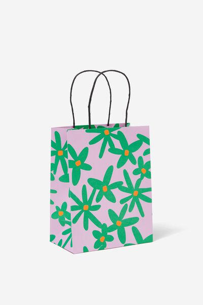 Get Stuffed Gift Bag - Small, PAPER DAISY GREEN AND NEON ORANGE LARGE