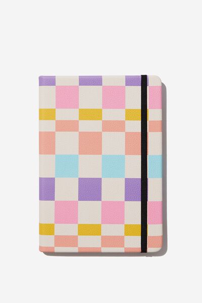 A5 Buffalo Journal Recycled Mix, CHECKERBOARD SOFT POP MULTICOLOURED