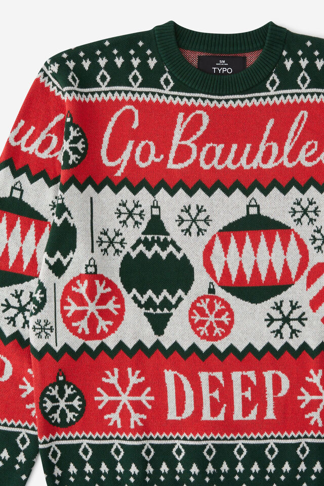 Christmas Jumper, GO BAUBLES DEEP