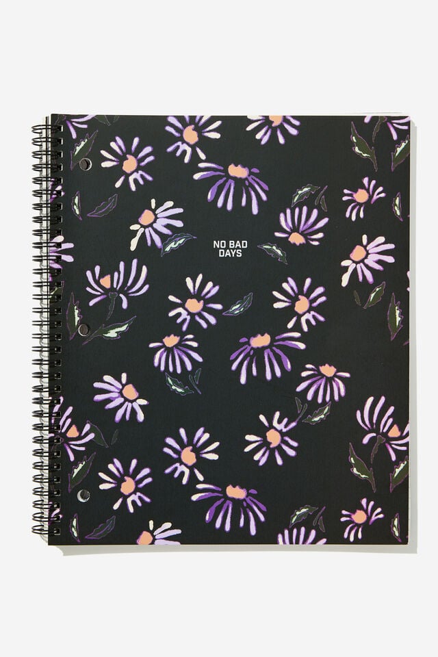 College Ruled Campus Notebook, DAISY CRAYON BLACK