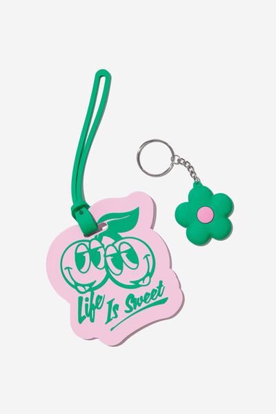 Silicon Luggage Tag & Tracker Cover Set, LIFE IS SWEET