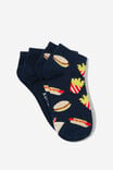 2 Pk Of Ankle Socks, JUNK FOOD YDG (M/L) - alternate image 1