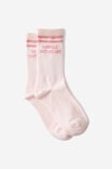 Socks, HANDLE WITH CARE BLUSH PINK STRIPE TUBE - alternate image 1