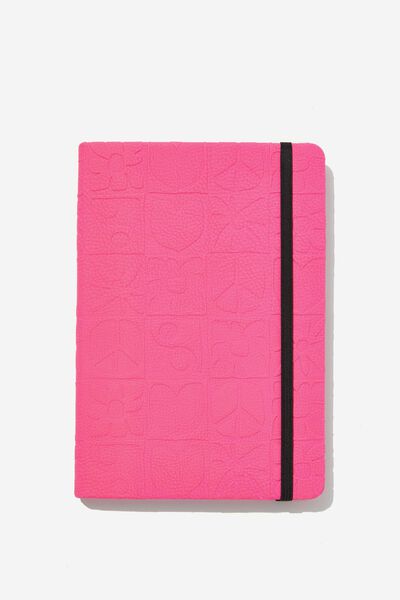 A5 Premium Buffalo Journal Recycled Mix, SIZZLE PINK EMBOSSED CHECKERED VIBES