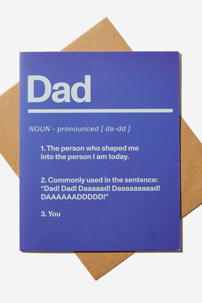 Fathers Day Card 2023, DAD NOUN COBALT