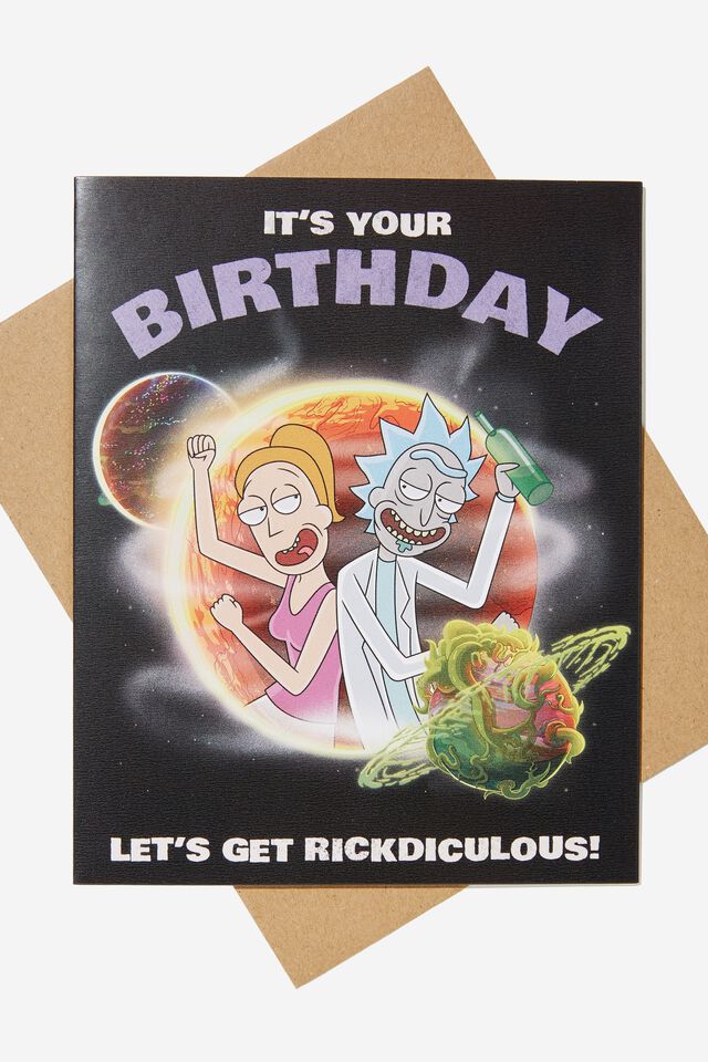 Nice Birthday Card, LCN WB RICK AND MORTY BIRTHDAY RICKDICULOUS