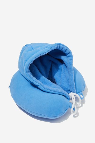 Travel Pillow With Hood, CORNFLOUR BLUE