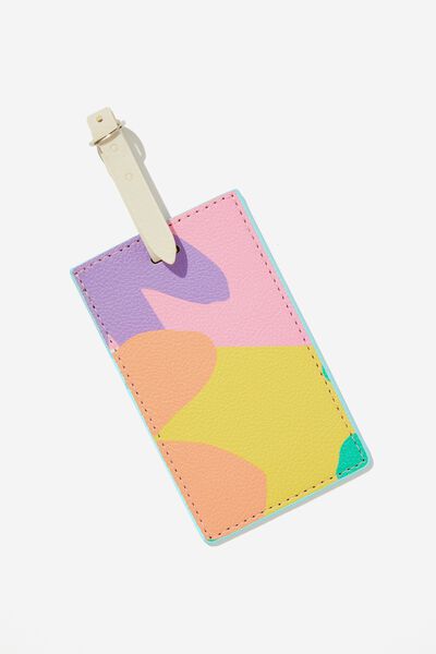 Off The Grid Luggage Tag, EZRA OVERLAP FLORAL SOFTER YELLOW