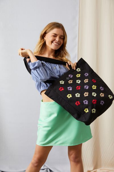 Stitched Up Tote, MULTI COLOUR DAISIES