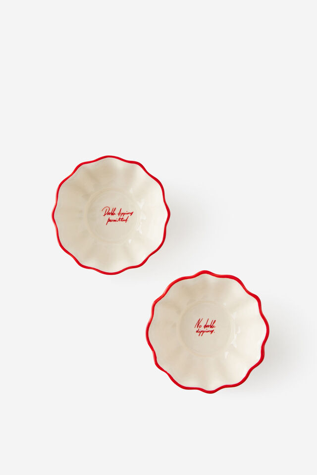 Dining Dip Bowls Set Of 2, RED