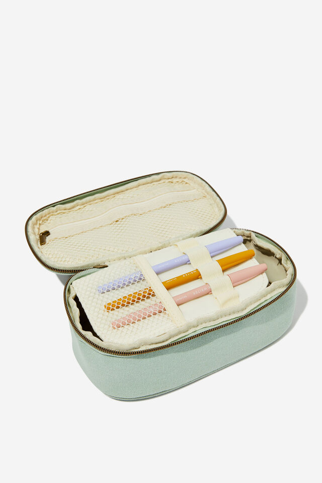 Arlow Pencil Case, SMOKE GREEN