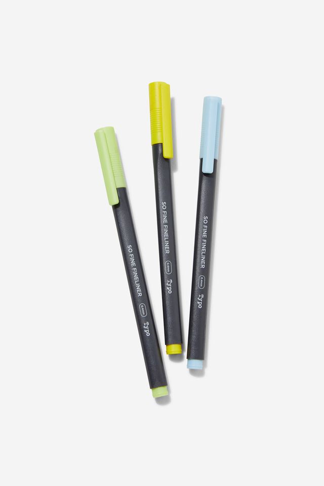 So Fine Fineliner 3Pk, ARCTIC BLUE, LIME & YELLOW