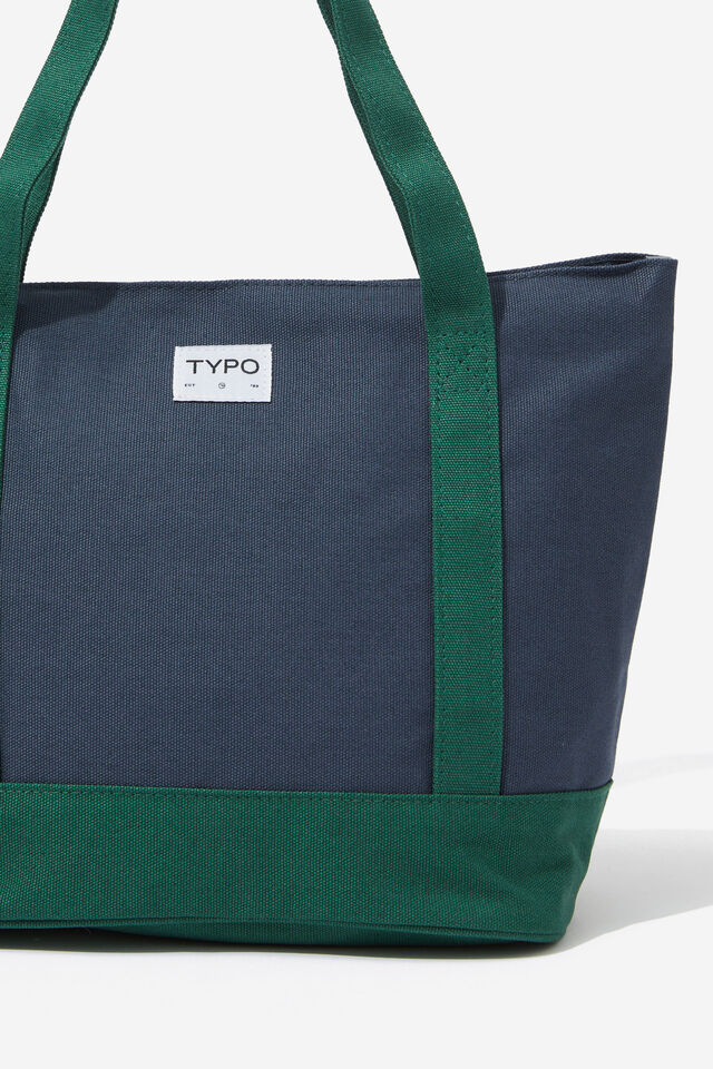 Everyday Lunch Tote Bag, NAVY / HERITAGE GREEN