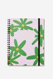 A5 Spinout Notebook, PAPER DAISY GREEN AND NEON ORANGE LARGE - alternate image 1