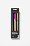 Fineliner 3Pk Recycled Mix, BRIGHTS - alternate image 2