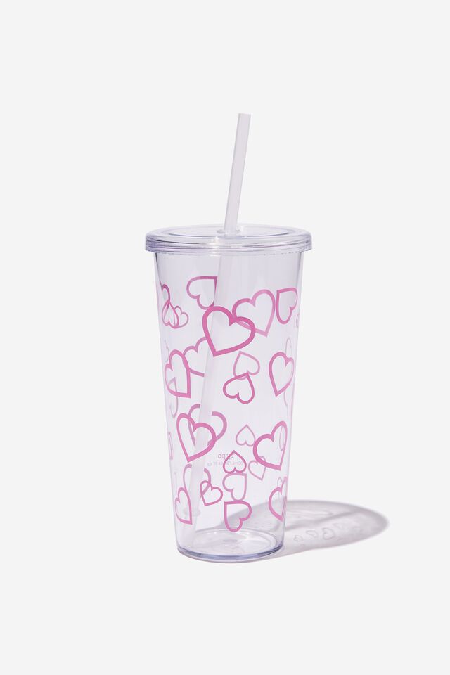 Sipper Smoothie Cup, PINK HEART