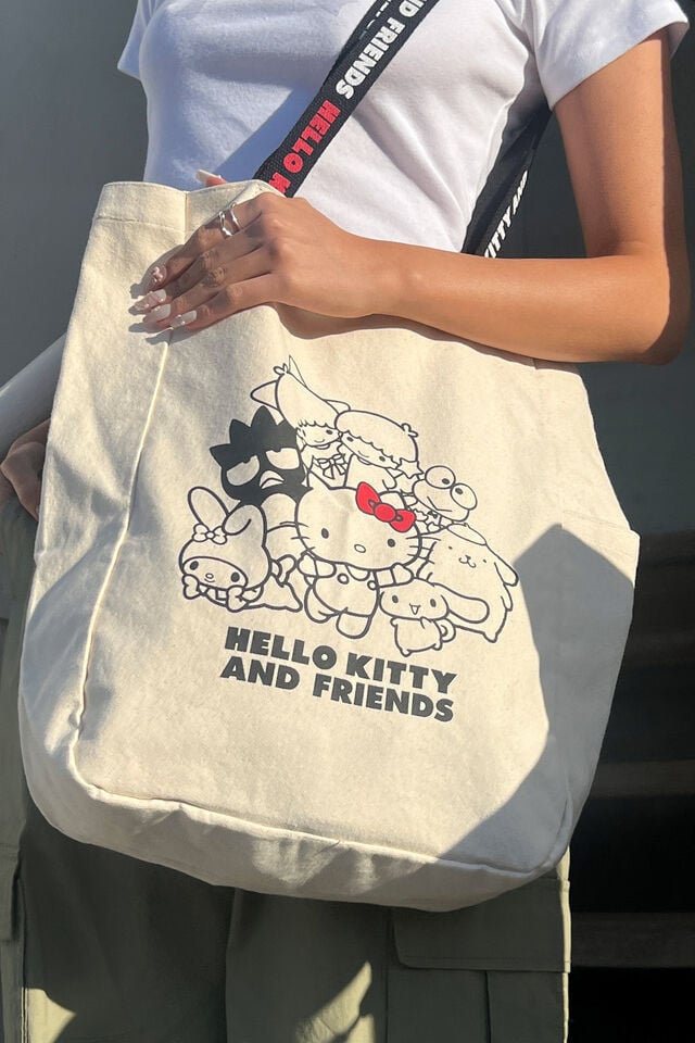 Collab Art Tote, LCN SAN HELLO KITTY / ECRU