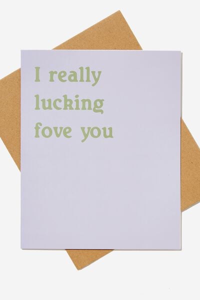 Love Card, PURPLE BASIL I REALLY LUCKING FOVE YOU