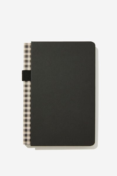 A5 Parker Notebook, BLACK GINGHAM