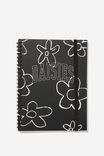 A5 Spinout Notebook, KEYLINE DAISIES BLACK/WHITE - alternate image 1