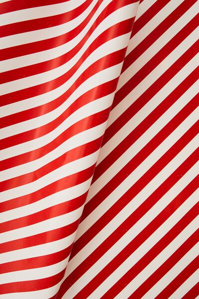 Wrapping Paper Roll, RED/WHITE DIAGONAL STRIPE