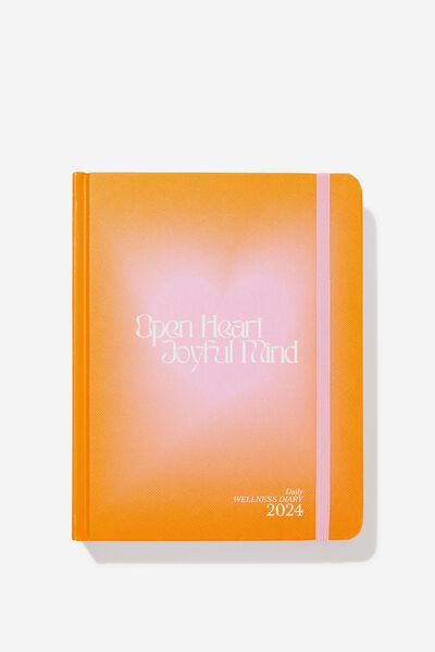 2024 Small Daily Wellness Diary, SUNSET SOLARISED OPEN HEART