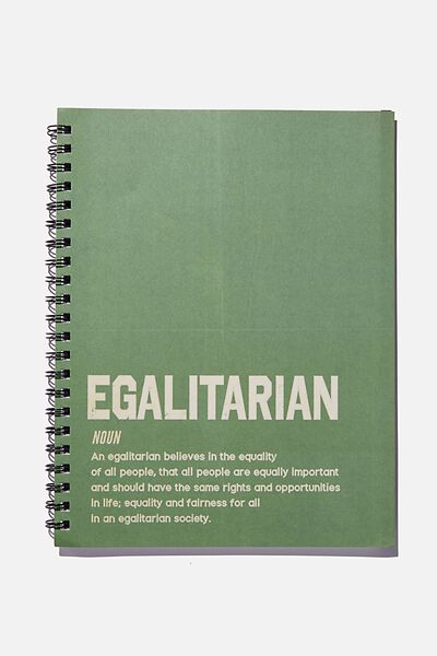 College Ruled Campus Notebook, EGALITARIAN DEFINITION GREEN