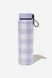On The Move Metal Drink Bottle 500Ml, LILAC GINGHAM
