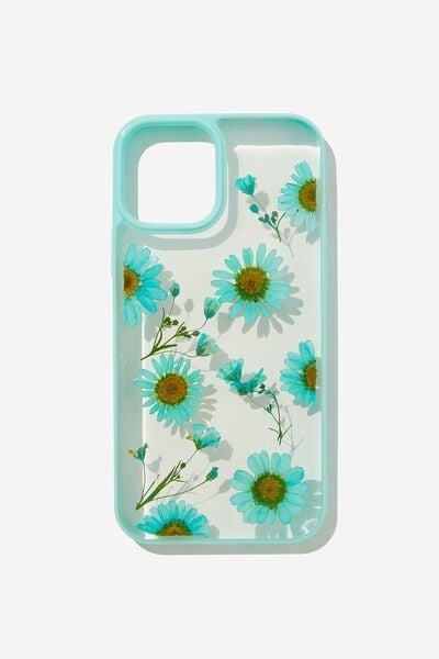 Protective Phone Case Iphone 12, 12 Pro, TRAPPED BLUE DAISY / BLUE
