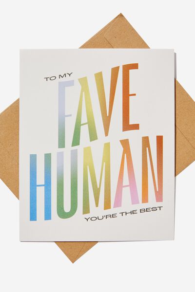 Thank You Card, TO MY FAVE HUMAN MULTI