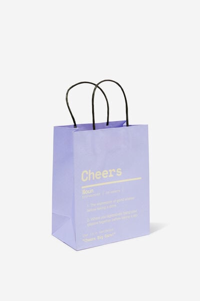 Get Stuffed Gift Bag - Small, CHEERS NOUN LILAC