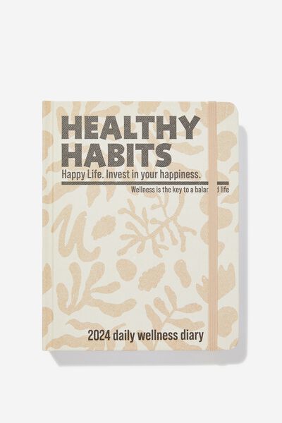 2024 Small Daily Wellness Diary, LATTE FOLIAGE HABITS