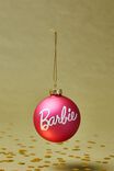 Barbie Small Glass Christmas Ornament, LCN MAT BARBIE PINK & WHITE BAUBLE - alternate image 1