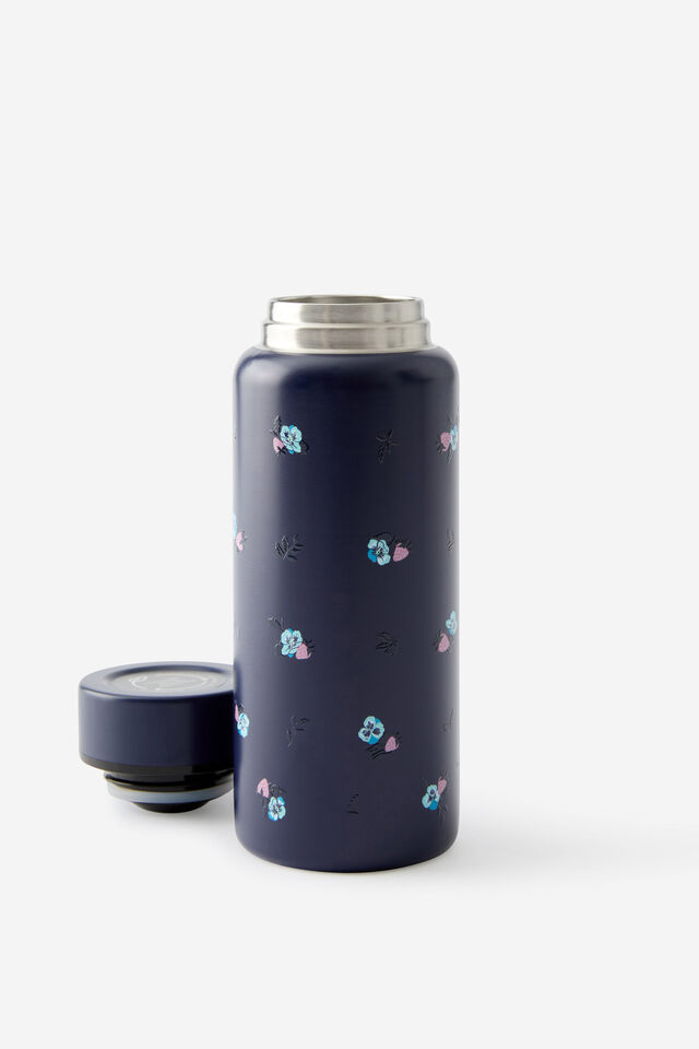 On The Move Drink Bottle 350ML 2.0, DITSY PANSY / MIDNIGHT