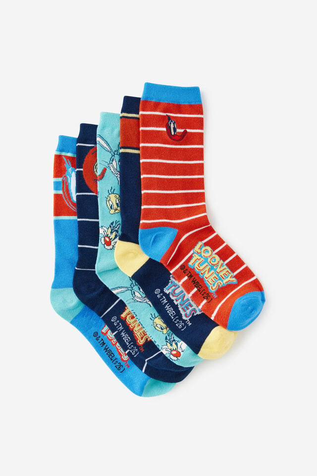 Collectors 5 Pack Socks, LCN WB LOONEY TUNES (M/L)