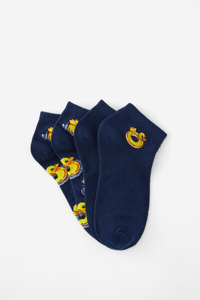 2 Pk Of Ankle Socks, INFLATABLE DUCK RINGS (M/L)