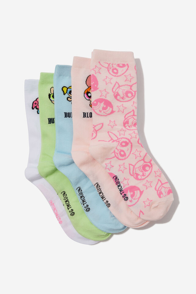 Box Of Socks, LCN CNW POWERPUFF GIRLS PASTEL (S/M)