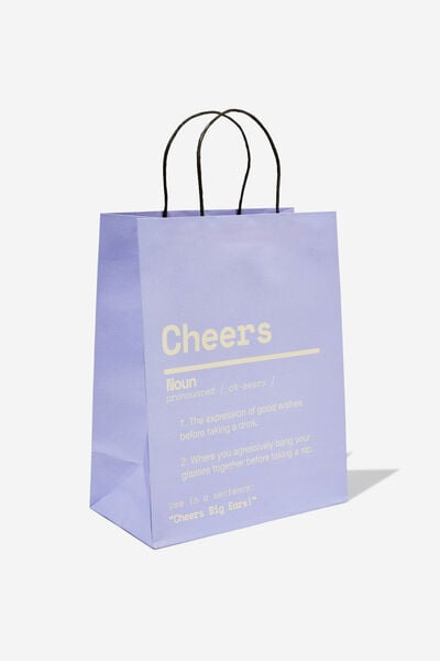 Get Stuffed Gift Bag - Medium, CHEERS NOUN LILAC