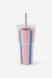 Smoothie Cup 600Ml, SUMMER STRIPE / PINK - example image 2