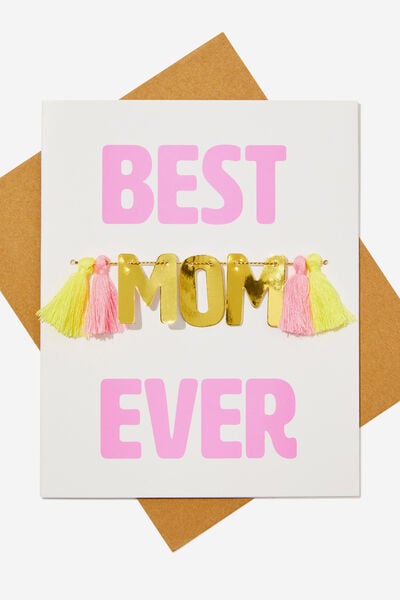 Premium Love Card, BEST MOM EVER TASSELS