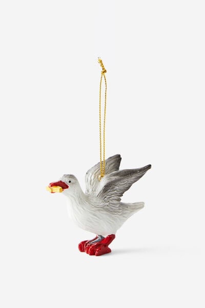 Resin Christmas Ornament, SEAGULL WITH CHIP