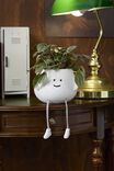 Midi Shaped Planter, ROUND WHITE SPECKLE ROPE LEGS