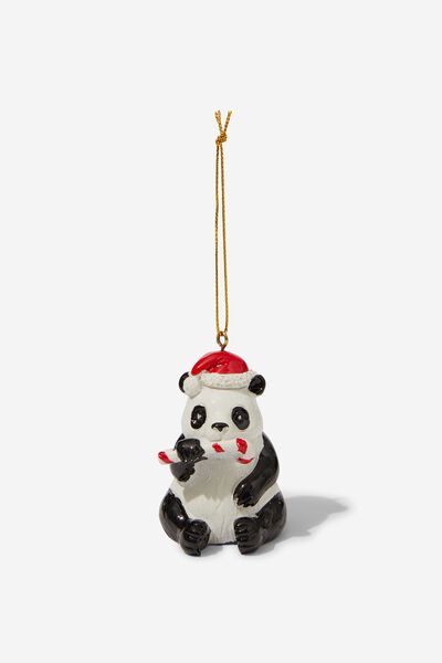 Resin Christmas Ornament, PANDA CANDY CANE