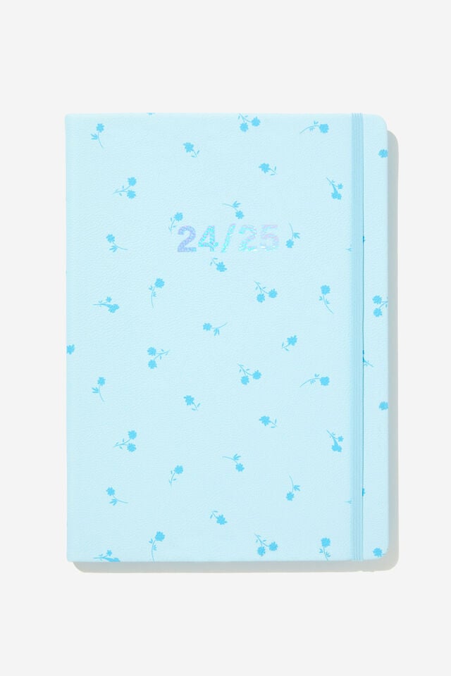 2024 25 A4 Weekly Buffalo Diary, ARCTIC BLUE DITSY FLORAL