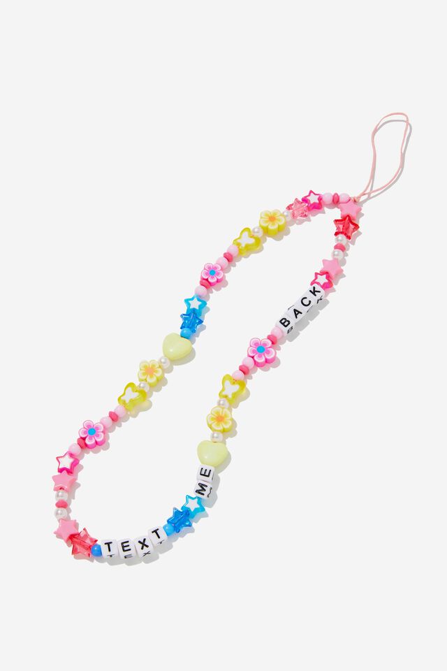 Carried Away Phone Charm Strap, TEXT ME BACK/MULTI