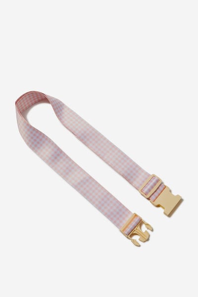 Luggage Strap, GINGHAM/ BALLET BLUSH