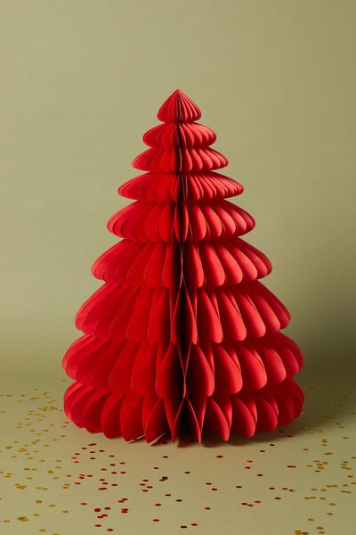 Paper Christmas Tree Large, CHRISTMAS RED