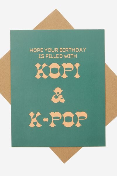 Funny Birthday Card, RG ASIA KOPI & K-POP