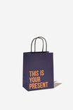 Get Stuffed Gift Bag - Small, THIS IS YOUR PRESENT NAVY ORANGE