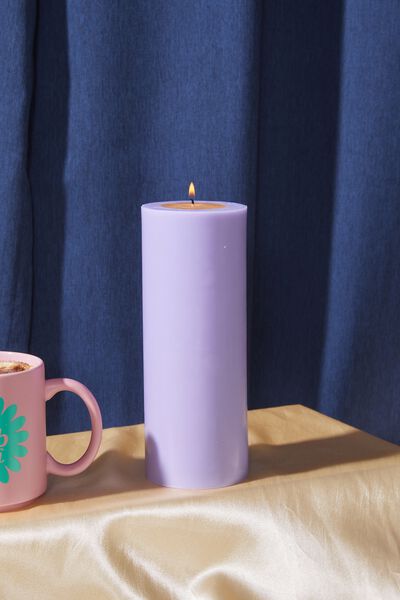 Stand Out Pillar Candle, PALE LILAC & TROPICAL PEACH